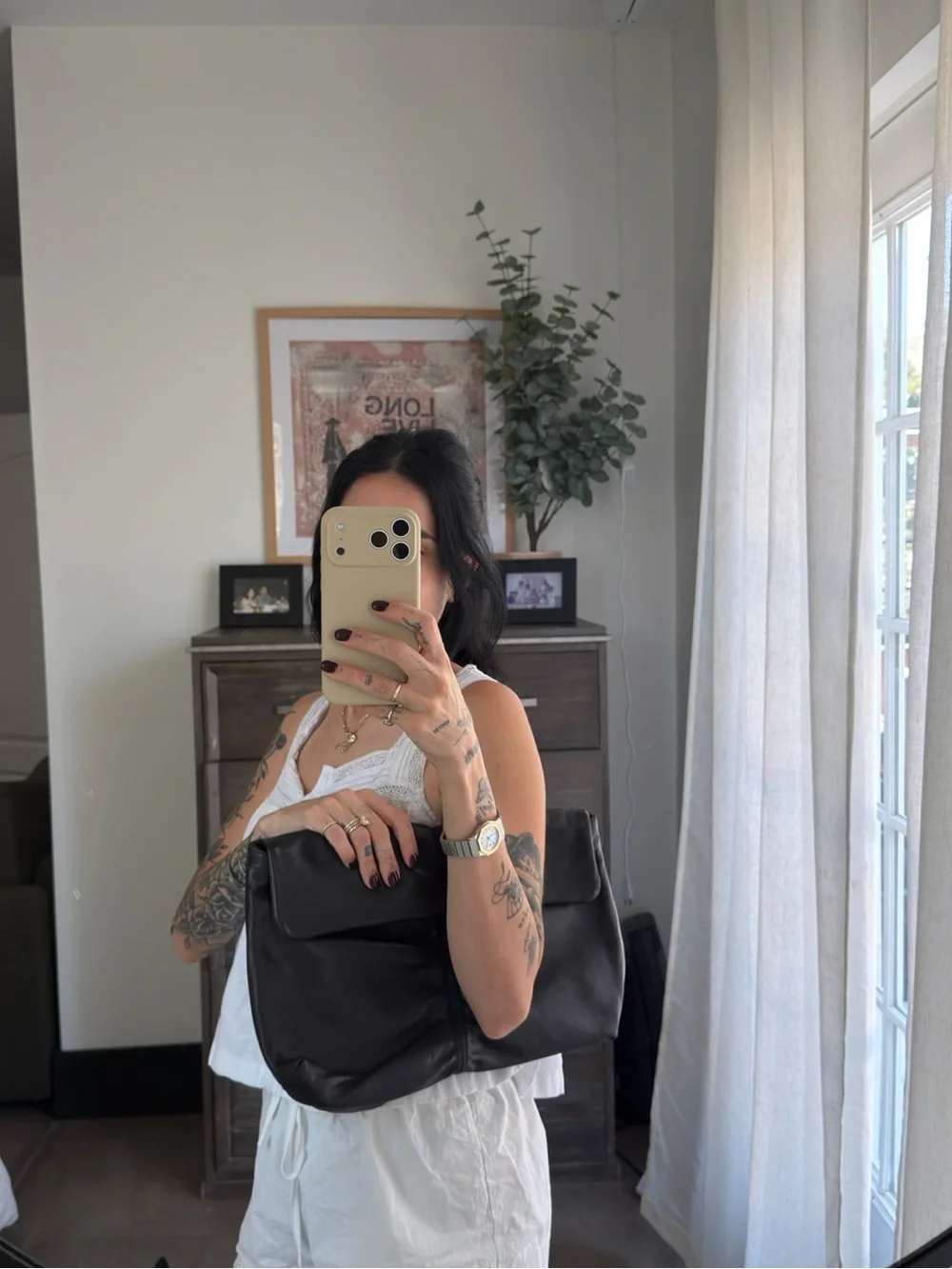Zara black leather